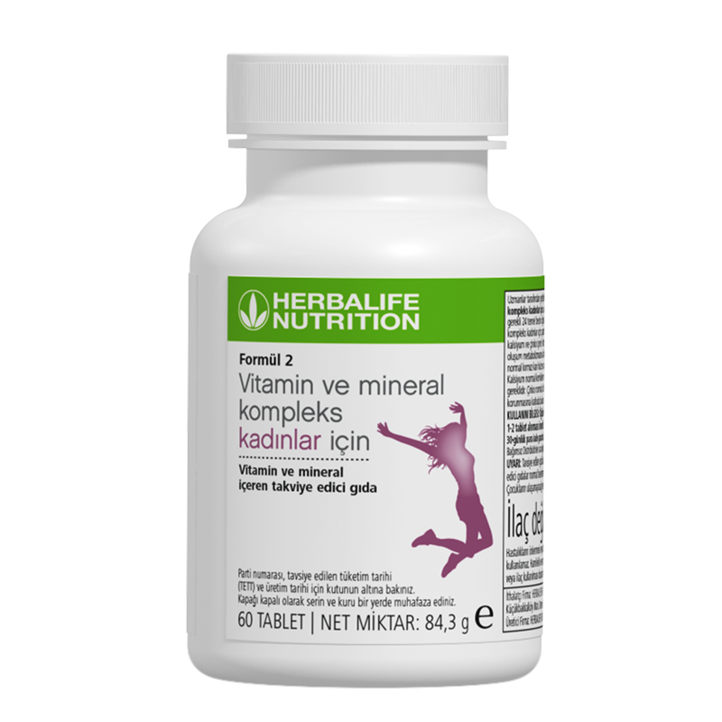 Herbalife Vitamin ve Mineral takviye edici gıda Formül 2 Vitamin ve Mineral Kompleks Kadınlar İçin 60 tablet